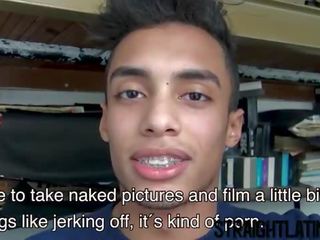 Pleasant young Latino has his first gay xxx video